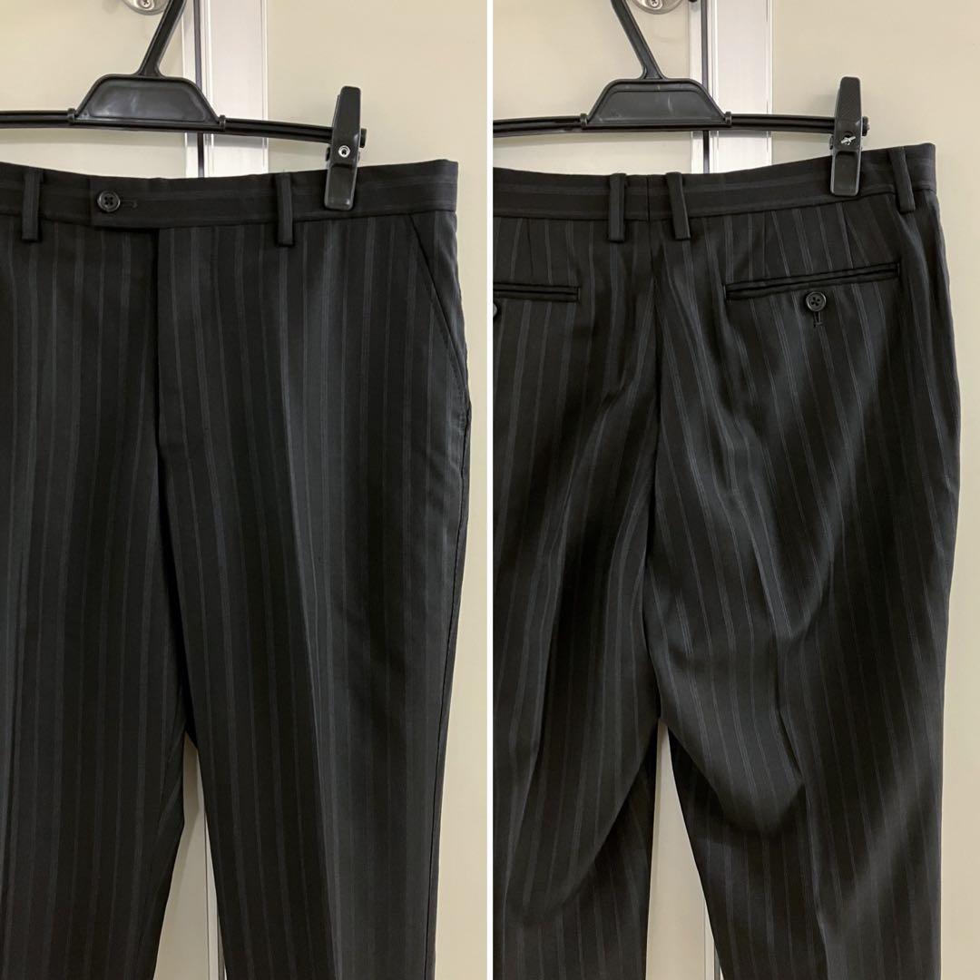 〓Paul Smith〓Loro Piana生地 黒 ストライプ 2Bスーツ