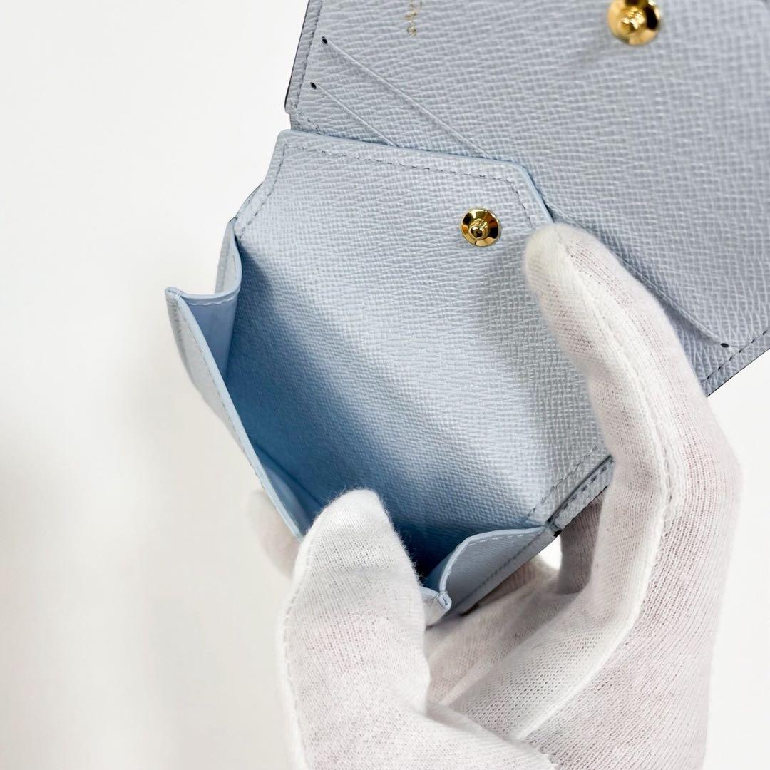 ✨極美品✨ ルイヴィトン ポケットウォレット・LV チャーム アズールブルー ✨極美品✨ ルイヴィトン ポケットウォレット・LV チャーム アズールブルー