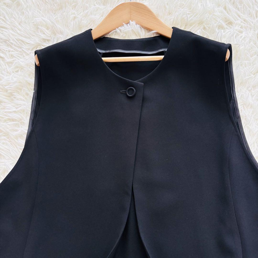 24AW 極美品 レリアン プラスハウス ベスト ジレ 黒 大きい