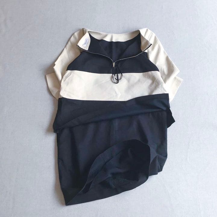 希少•美品【リネン混/レイヤード&バッグ“ジップ”】アドーア