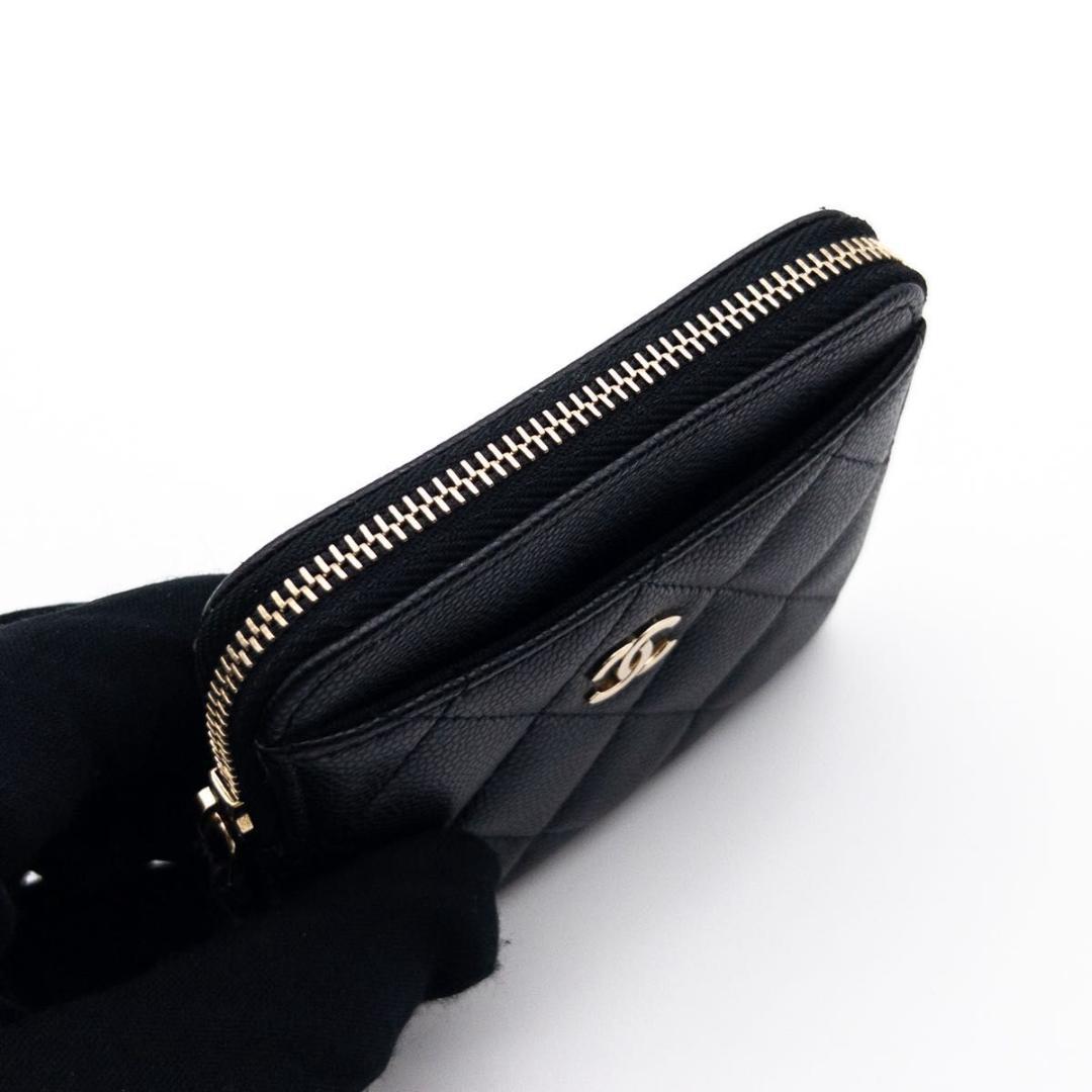 未使用級】CHANEL ジップコインパース マトラッセ キャビア