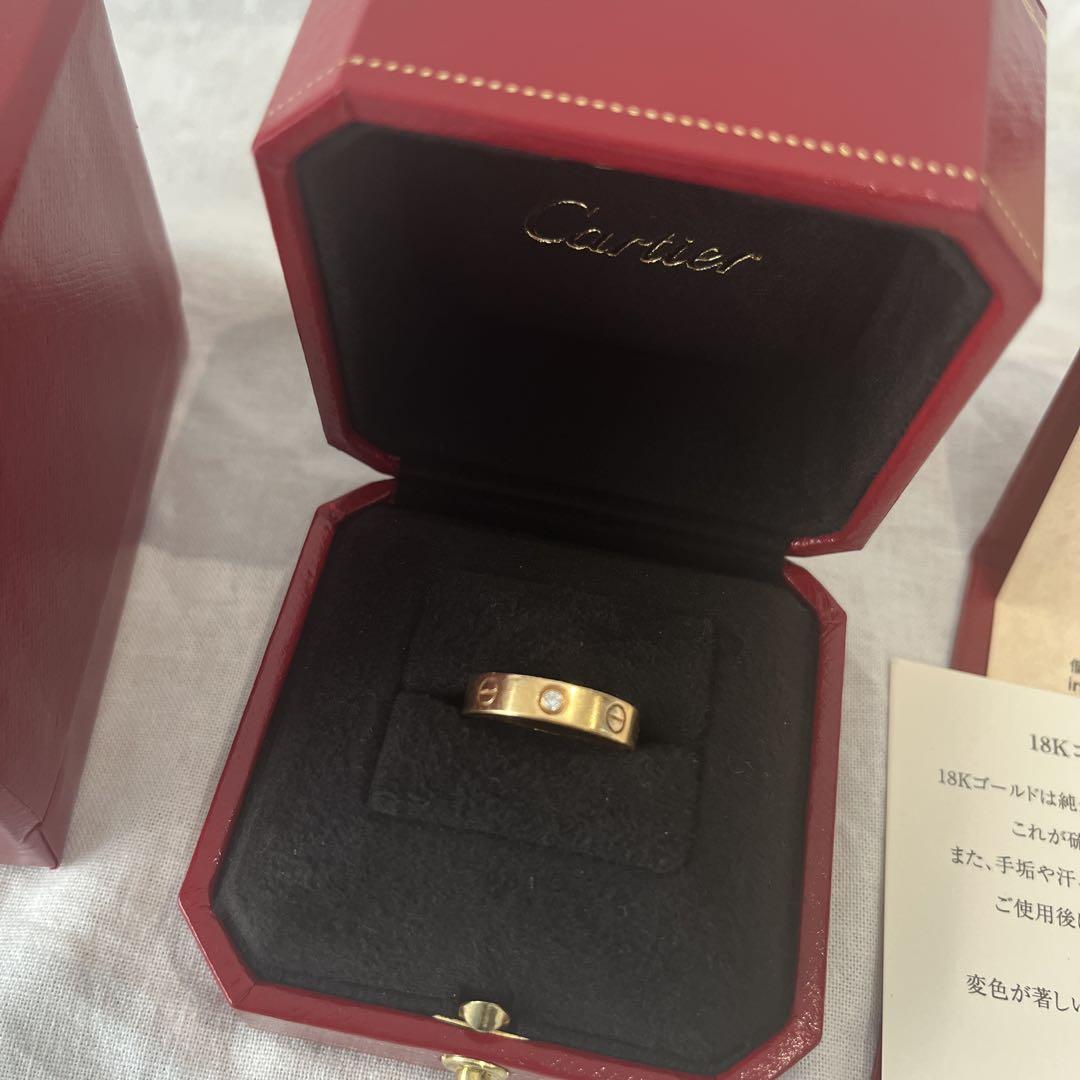 (今だけ価格)カルティエ ダイヤ×1 ラブリング ピンクゴールド保証書