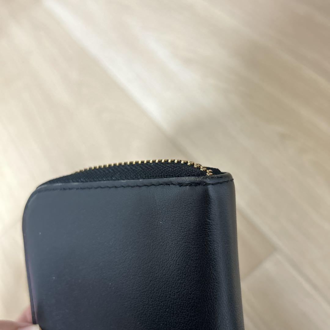 美品 マリクワ 黒 ブラック 長財布 ウォレット シンプル