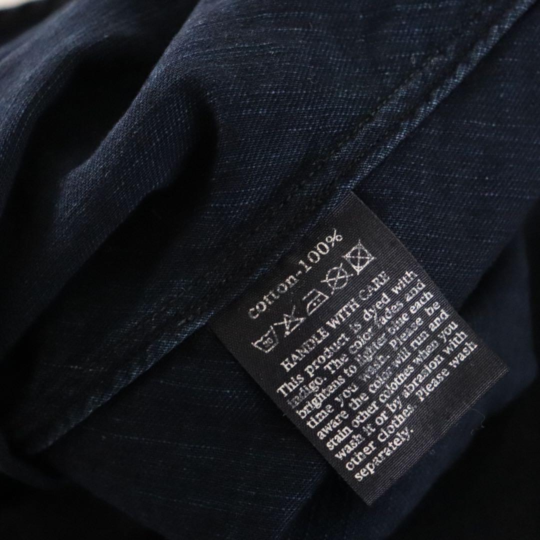 トレンドインディゴ カンフーシャツ ワンピース ロング インディゴ