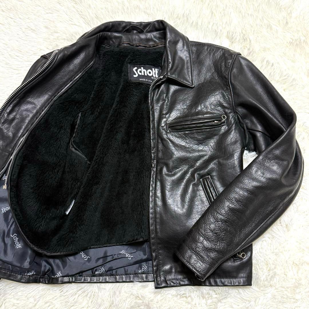 643EVS 純正ライナー付 ショット 襟付き シングルライダース 36M SCHOTT