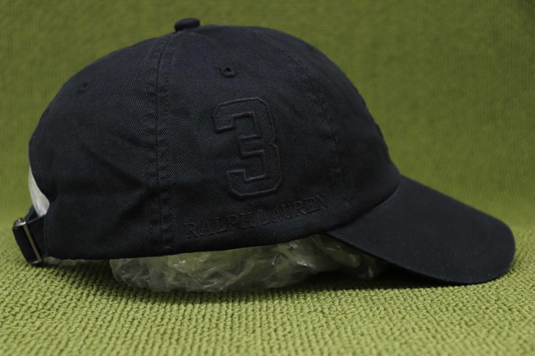 新品 ラルフ ビッグポニー NO3 キャップ 帽子 ブラック BLACKOUT
