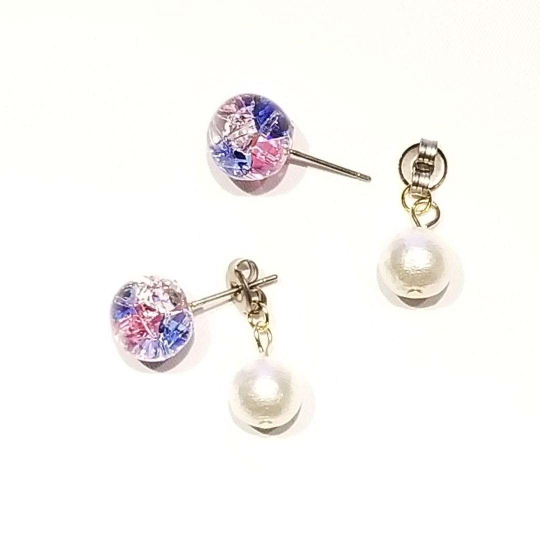 1731.スワロフスキー パールバックキャッチ レジンピアス