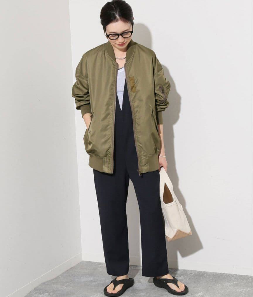 [SLOBE IENA] MA-1 ナイロンツイル オリーブ 美品♡