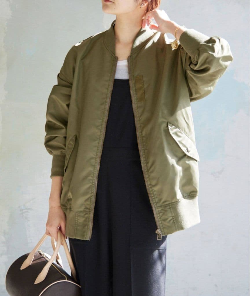 [SLOBE IENA] MA-1 ナイロンツイル オリーブ 美品♡