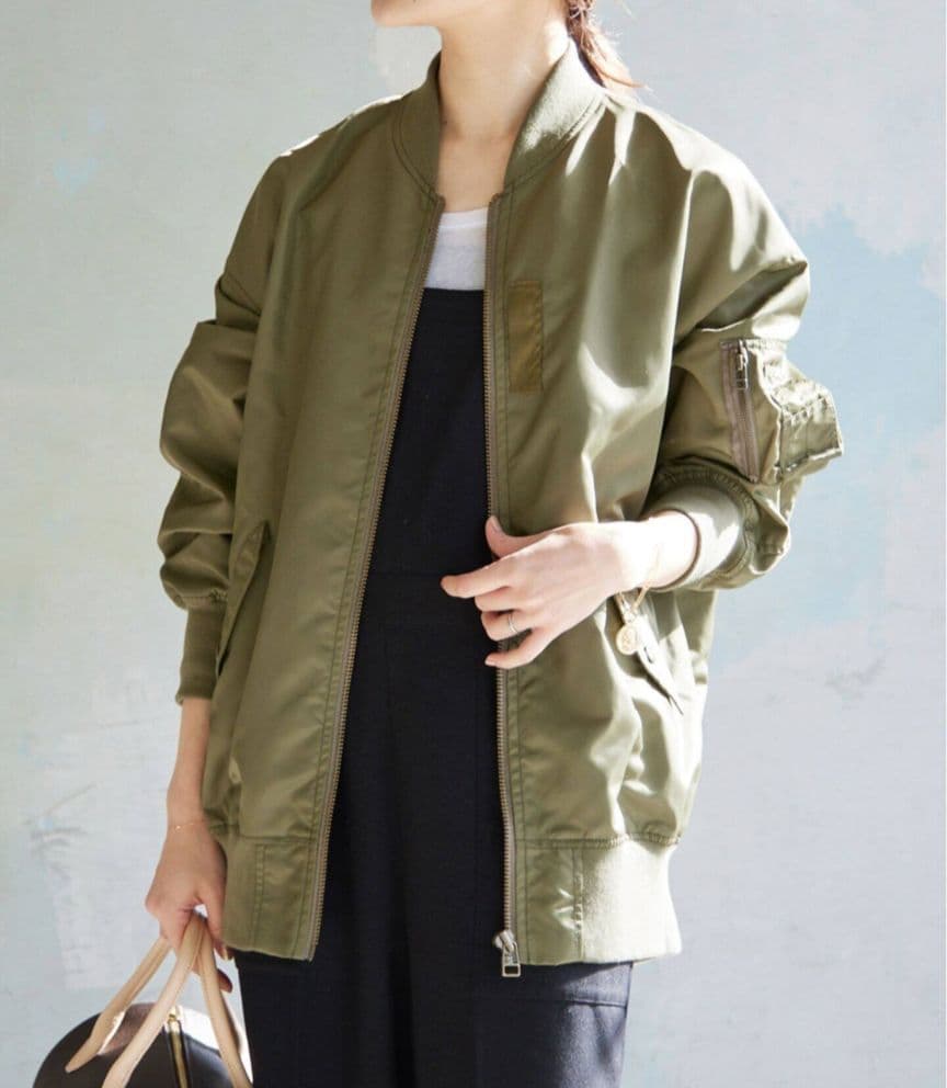 [SLOBE IENA] MA-1 ナイロンツイル オリーブ 美品♡