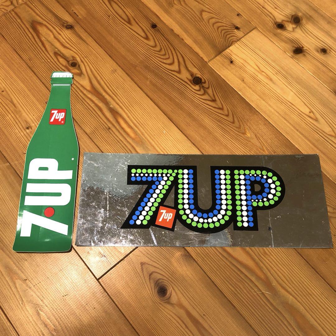 1973年　セブンアップ　サイン　ステッカー　セット　7up 看板