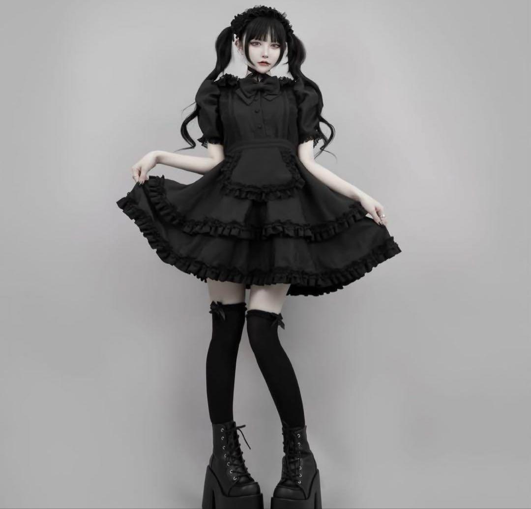 Dimmoire ディムモアール 絶メイドワンピース 黒 DimMoire ディムモアール 絶メイドワンピース Black White
