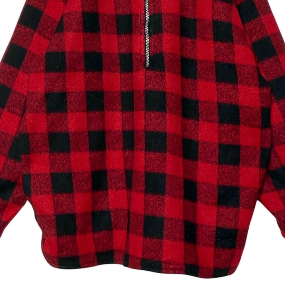 【激安大特価!】 90s USA古着 マルボロ ハーフジップフリース バッファローチェック LL・VINTAGE 来店をご期待!