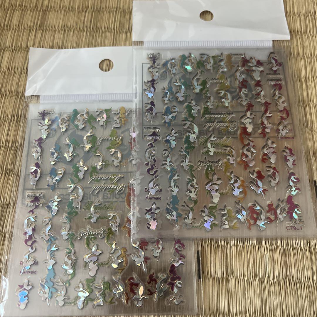 【２パックセット】リトルマーメイドネイルシール8枚入り×2パック