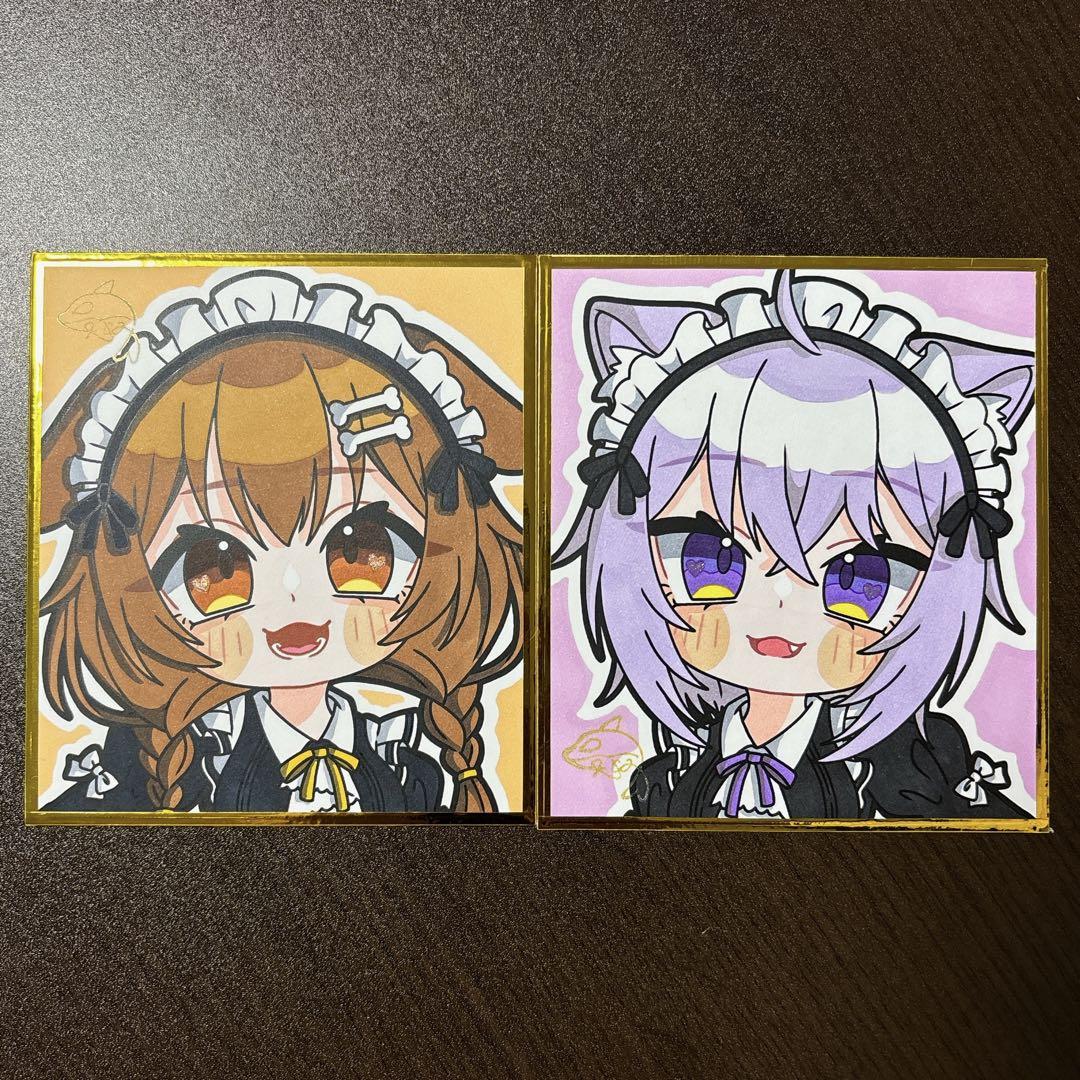 おかゆ　手描き　イラスト　リクエスト 猫又おかゆ ホロライブ 手描きイラスト - メルカリ