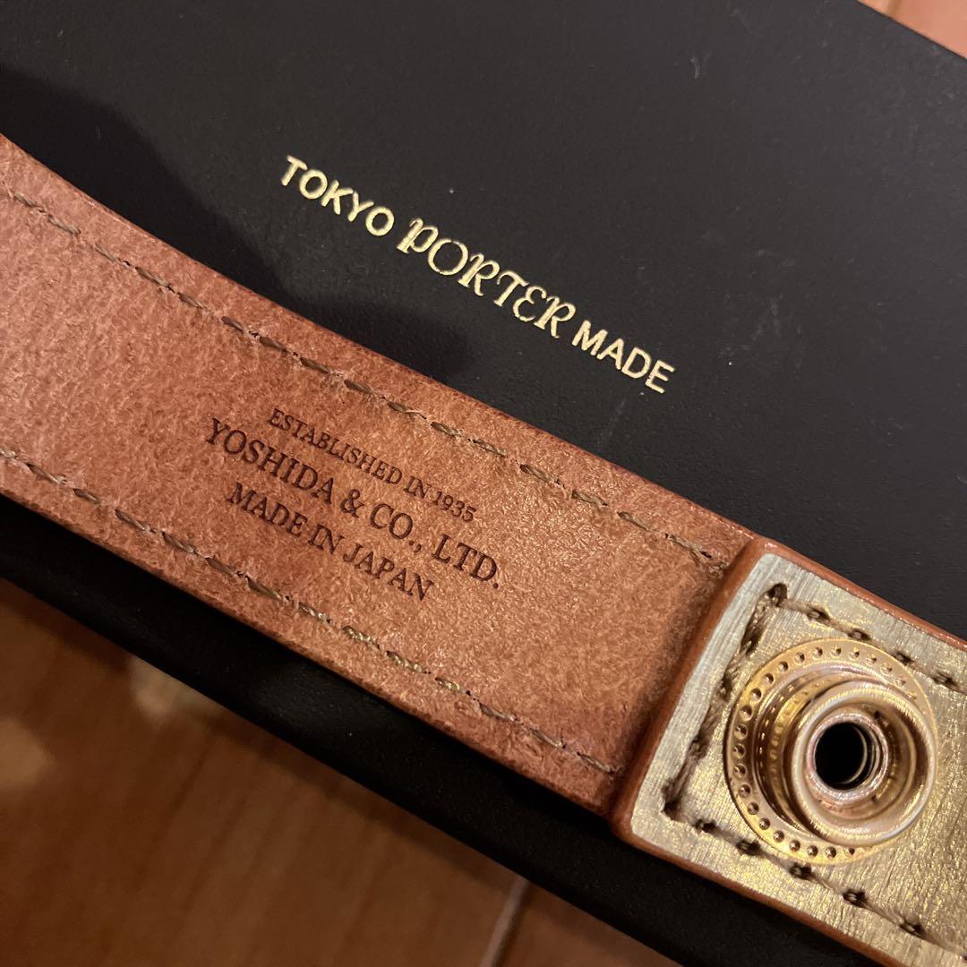 ☆ 新品　ポーターフォイル　porter 本革レザー キーホルダー ゴールド ☆