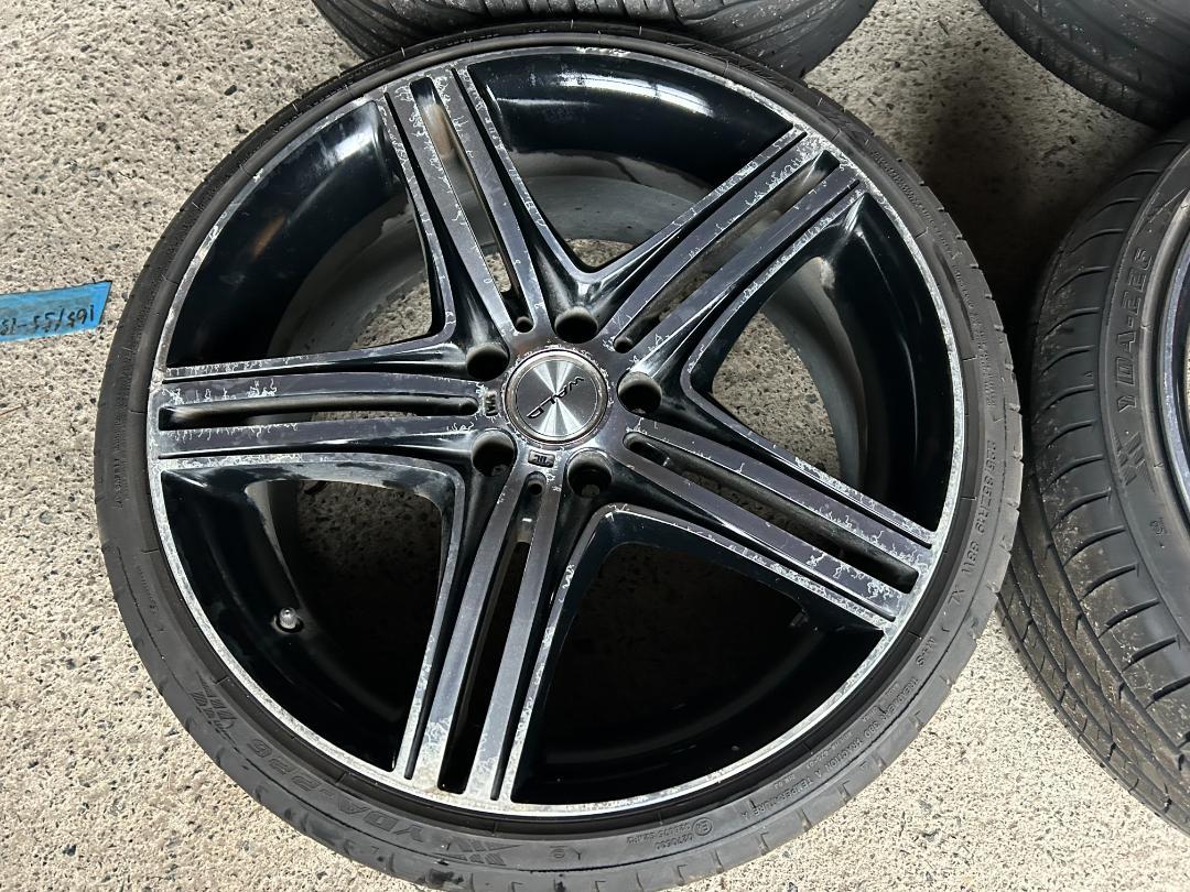 【中古】19インチWALD★8.5J9.5J★ブラポリ黒日本製リム無し