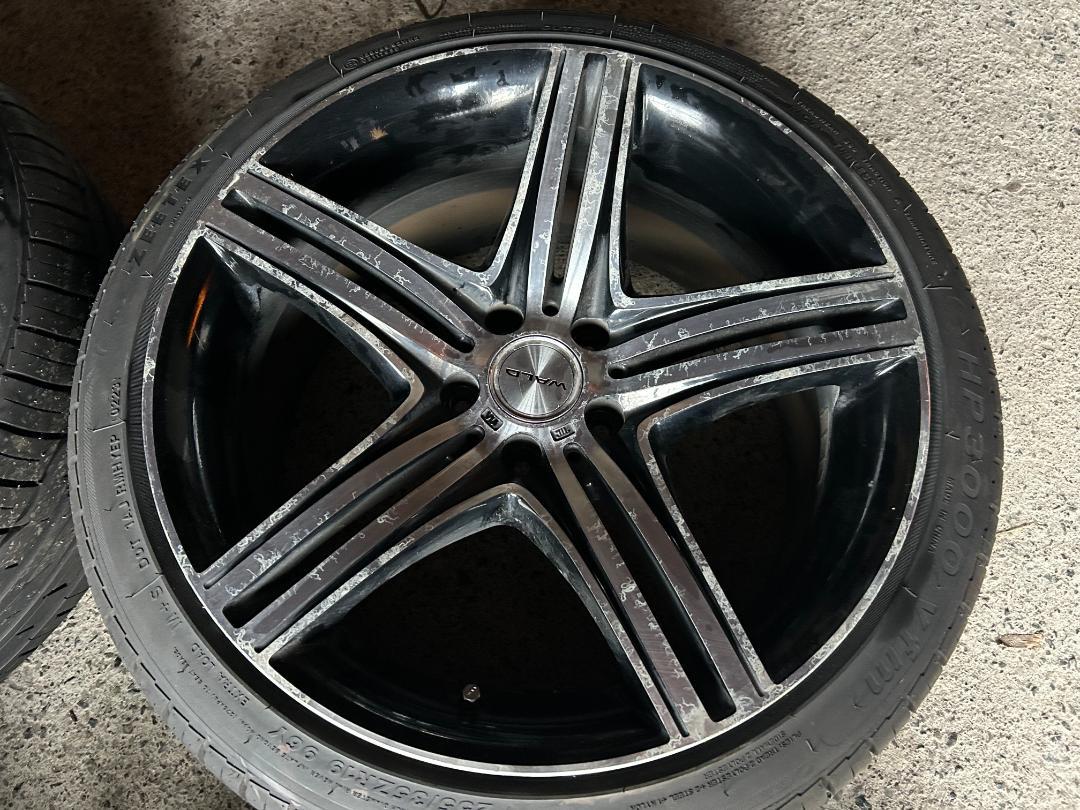 【中古】19インチWALD★8.5J9.5J★ブラポリ黒日本製リム無し