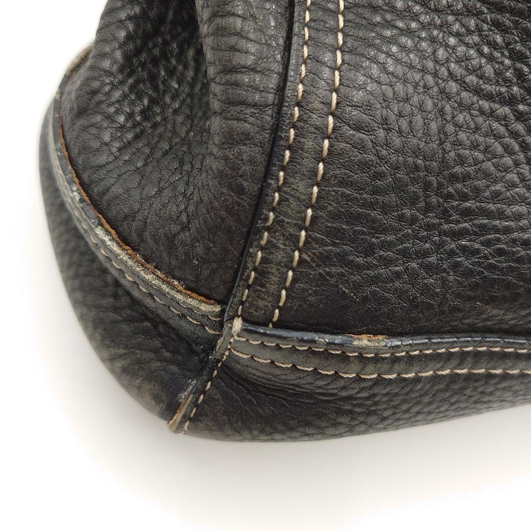 COACH トートバッグ シボ革 黒 レザー ハンドバッグ コーチ