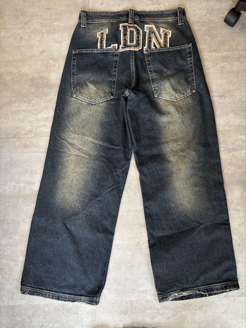 jaded london Colossus jeans デニム W30 ☆海外限定☆JADED LONDON WASHED BUSTED COLOSSUS JEANS 青/黒