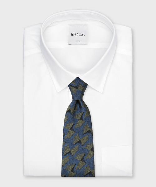 Paul Smith モダン テキスタイル タイ ネイビー ネクタイ