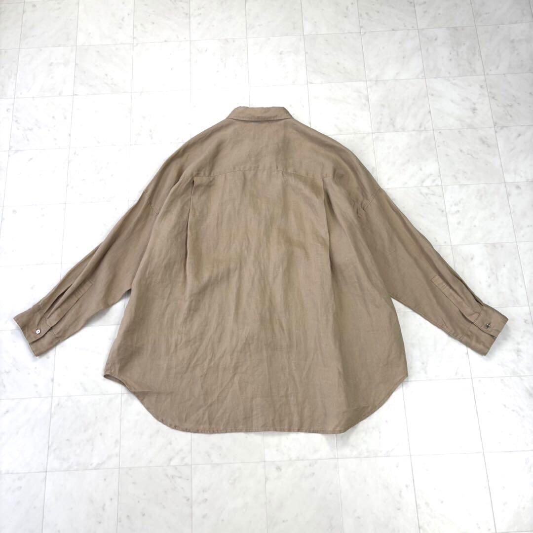 おとうふです★美品★80リネンカシュクールビッグシャツ