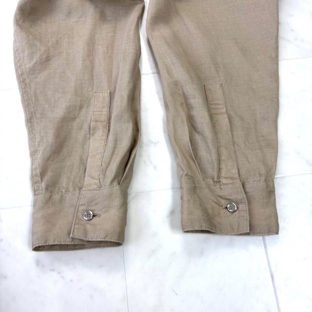 おとうふです★美品★80リネンカシュクールビッグシャツ