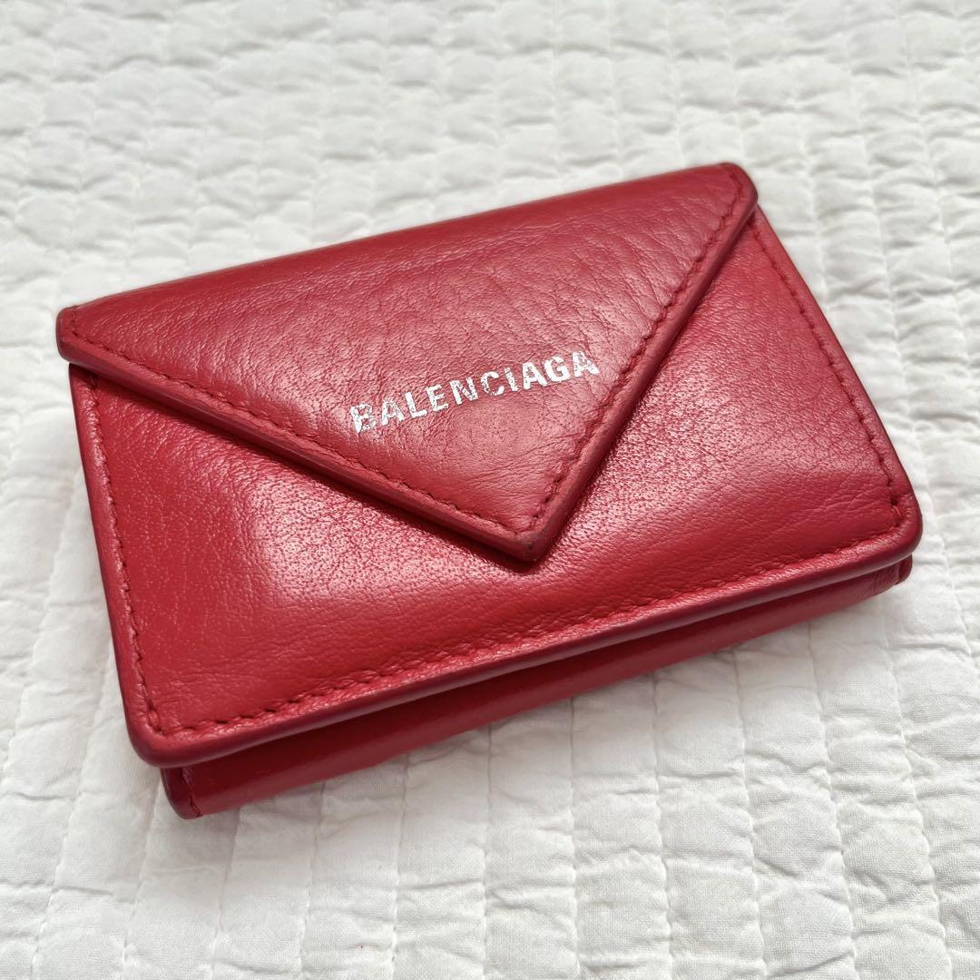 美品✨バレンシアガ　三つ折り財布　エブリデイ　ミニ　ウォレット　保存袋箱付き 美品・保存袋付き】BALENCIAGA 三つ折り財布 ペーパーミニ