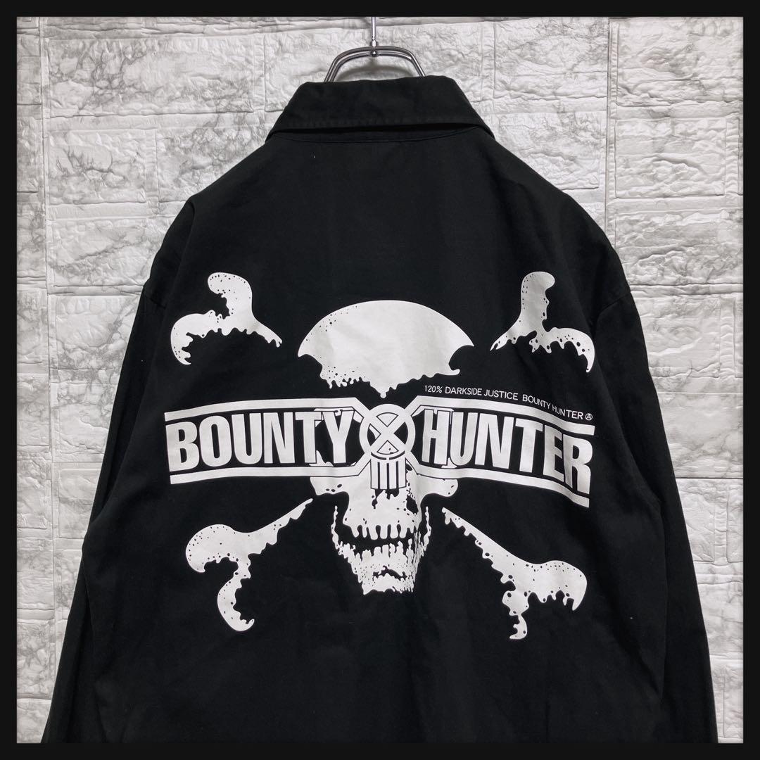 BOUNTY HUNTER 長袖シャツ　両面プリント　ブラック　コットン　黒XL