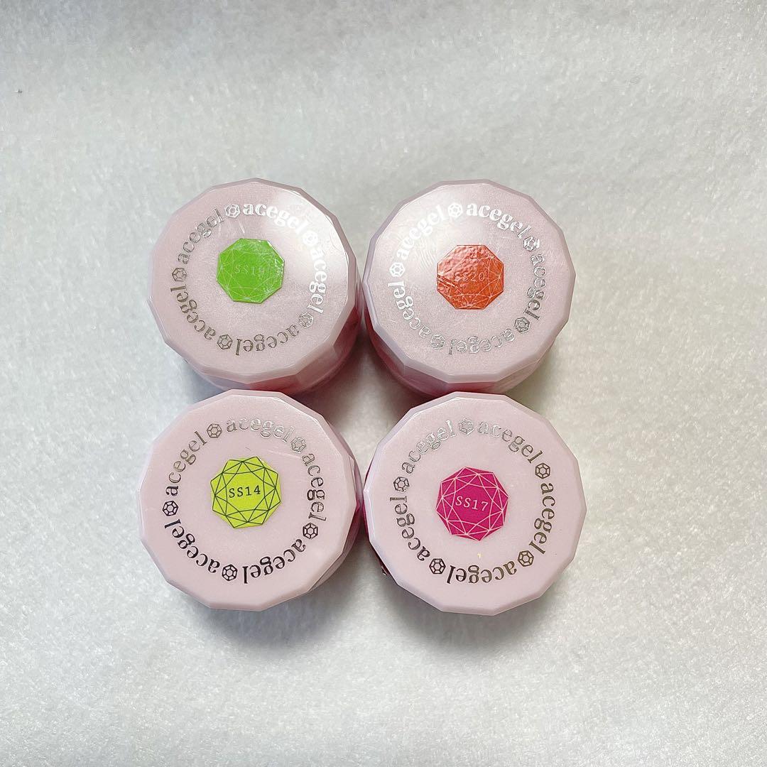 【中古品】エースジェルacegel   ネオンカラー4色セット