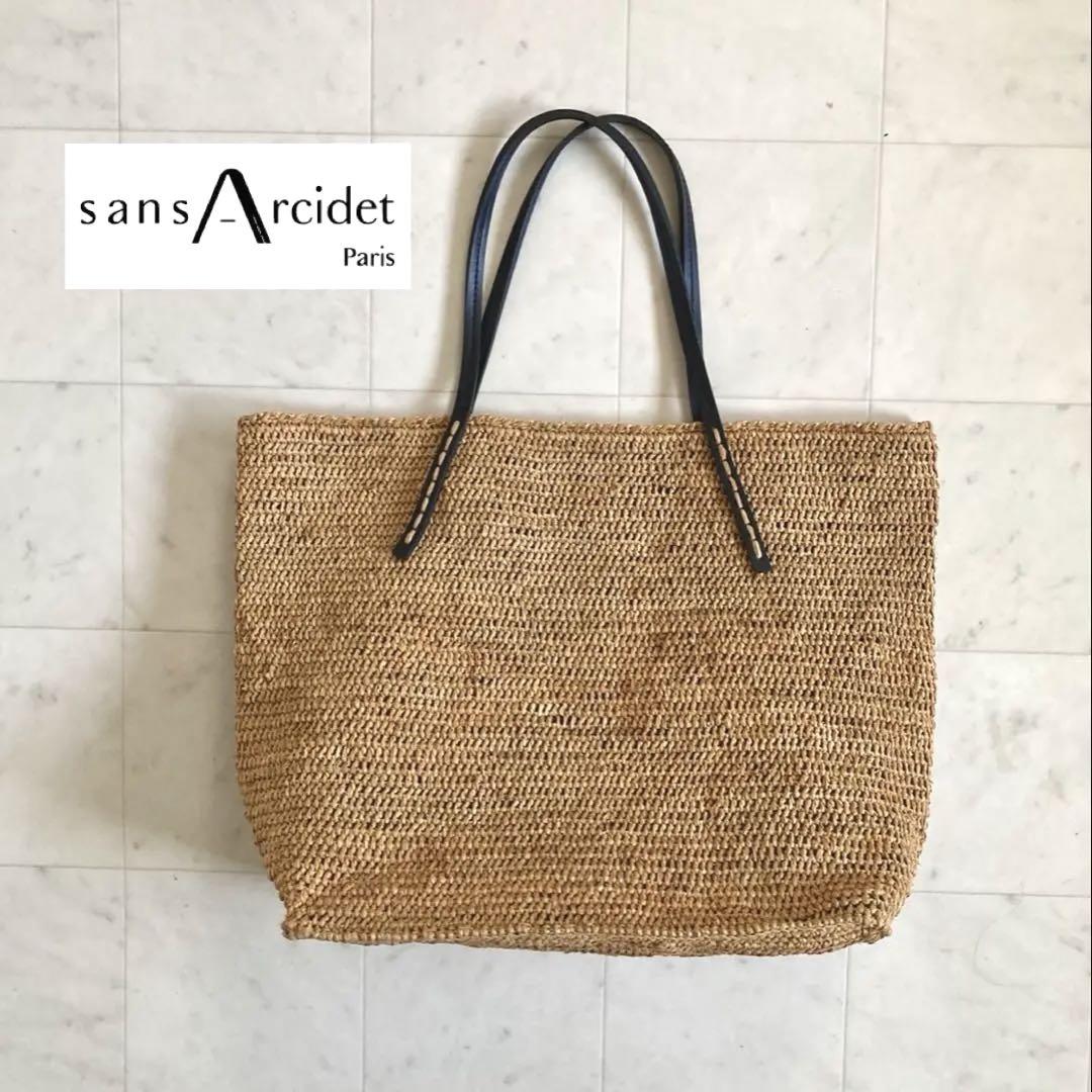 SansArcidet＊ラフィアトートバッグ - メルカリ