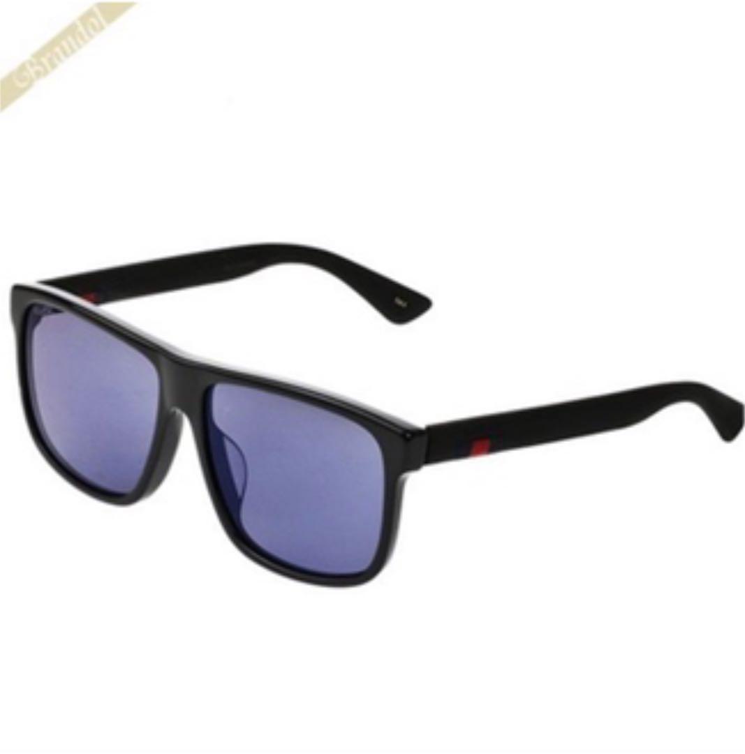 グッチ GUCCI メンズ サングラス スクエア型 ブルーミラー×ブラック