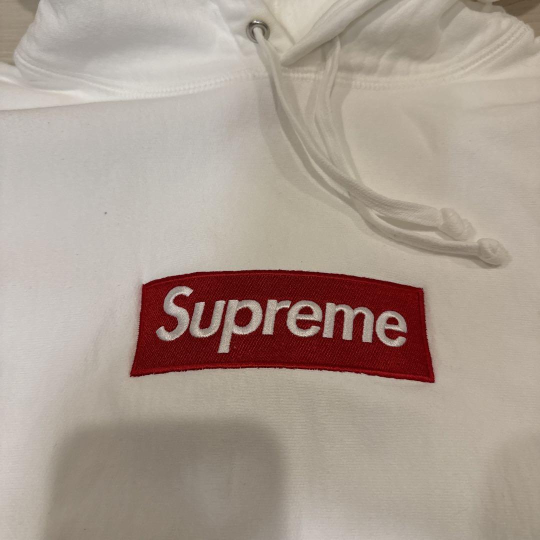 21AW Supreme ボックスロゴ白 パーカー M