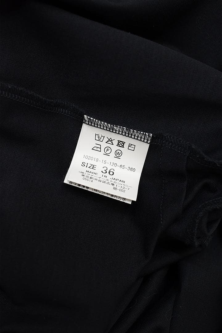 B507/美品 ANAYI 半袖ブラウス 袖コンシャス ボートネック 36 濃紺