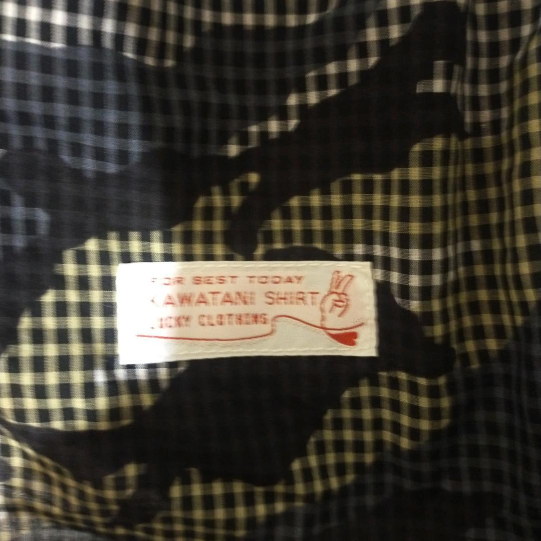 美品　河谷シャツ　ボタンダウンシャツ　迷彩　ネイビー　M