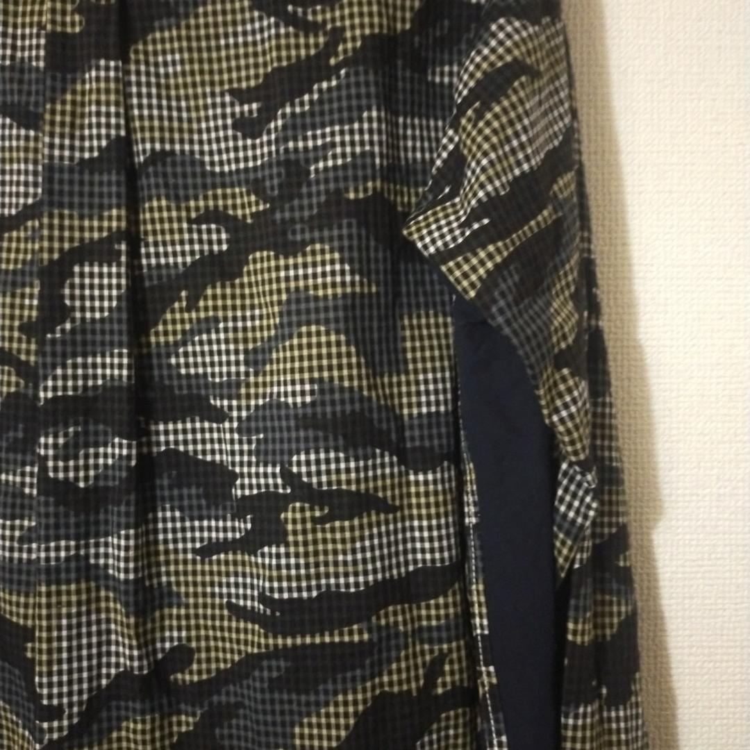 美品　河谷シャツ　ボタンダウンシャツ　迷彩　ネイビー　M