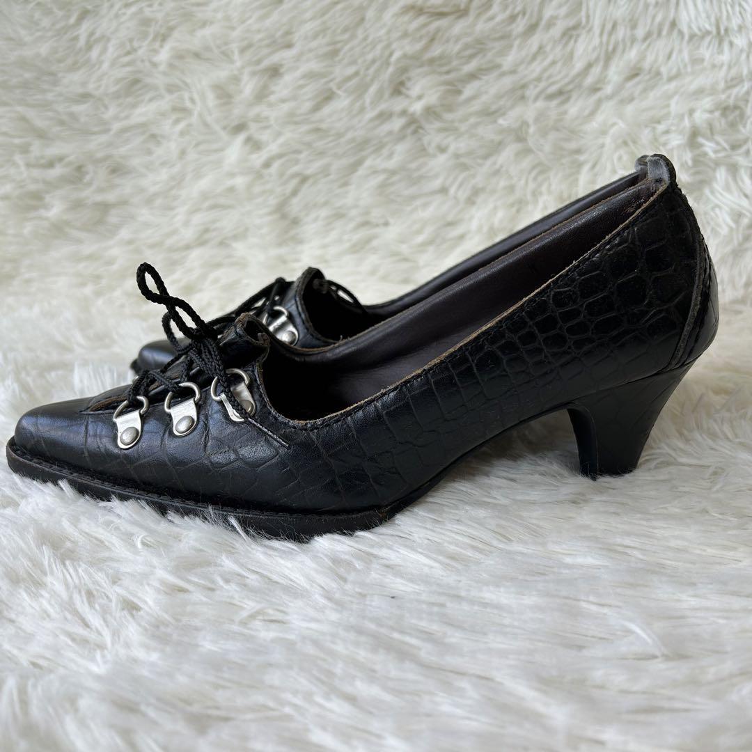 Junya Watanabe black platform wedges with circles in