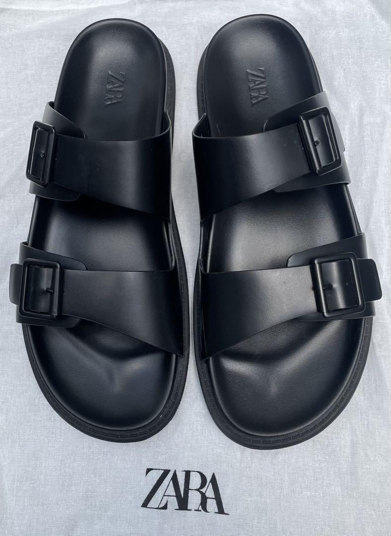 ZARA ダブルストラップ サンダル 44（28.3cm） - メルカリ
