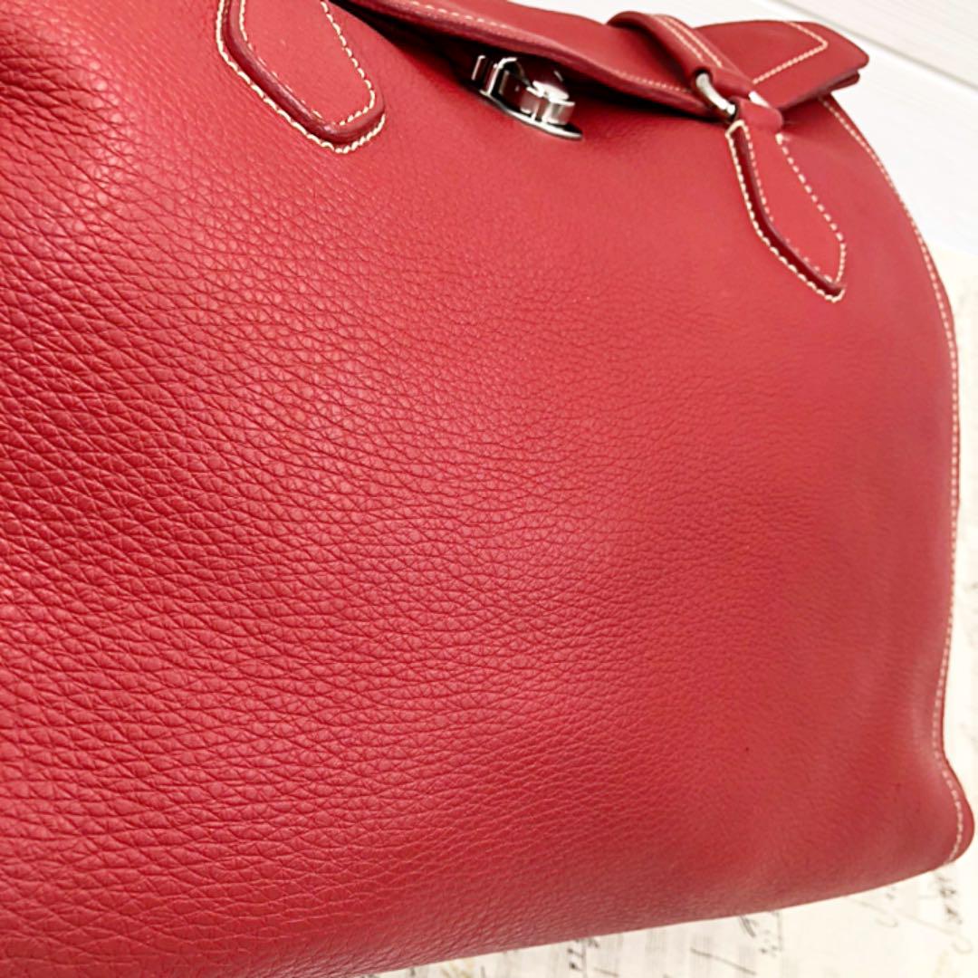 通販日本製 PRADA バッグ 柔らかカーフレザー 赤色 Gカード付き A4可能 肩掛け可 6YcVK-m29151783490 国産限定品