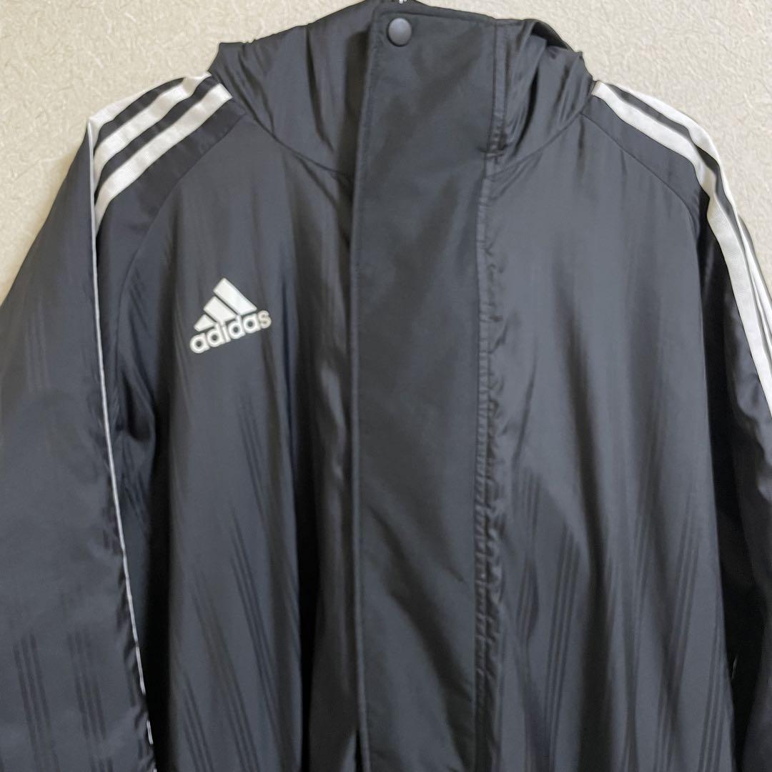 adidas アディダ ベンチコート ロングコート ボア ストライプ XL