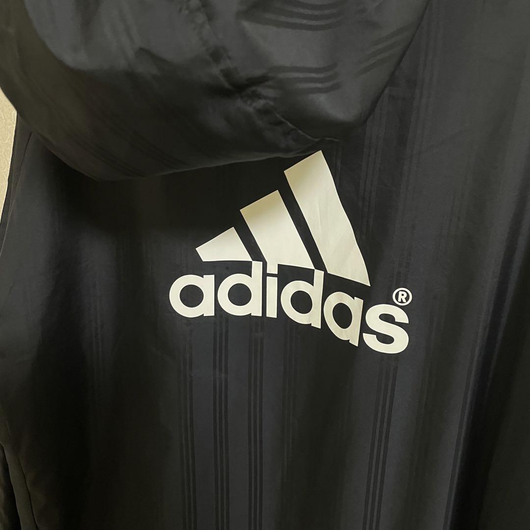 adidas アディダ ベンチコート ロングコート ボア ストライプ XL