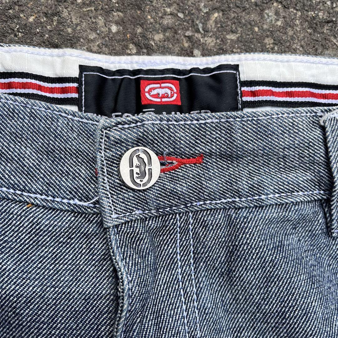 ECKO エコーアンリミテッド デニム バギーショーツ ハーフ 刺繍