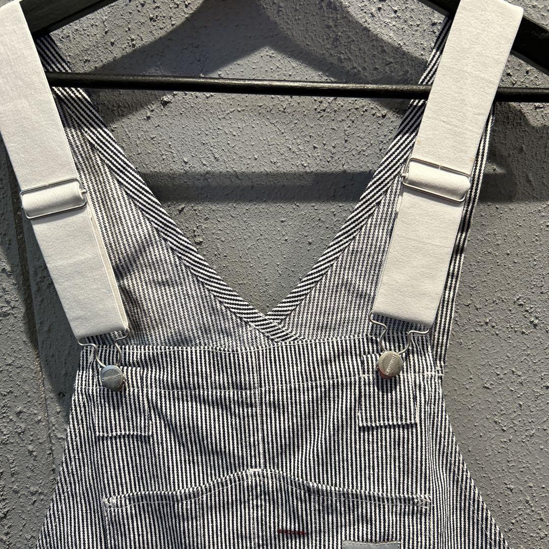 carhartt オーバーオール　ヒッコリー　Lサイズ古着#227