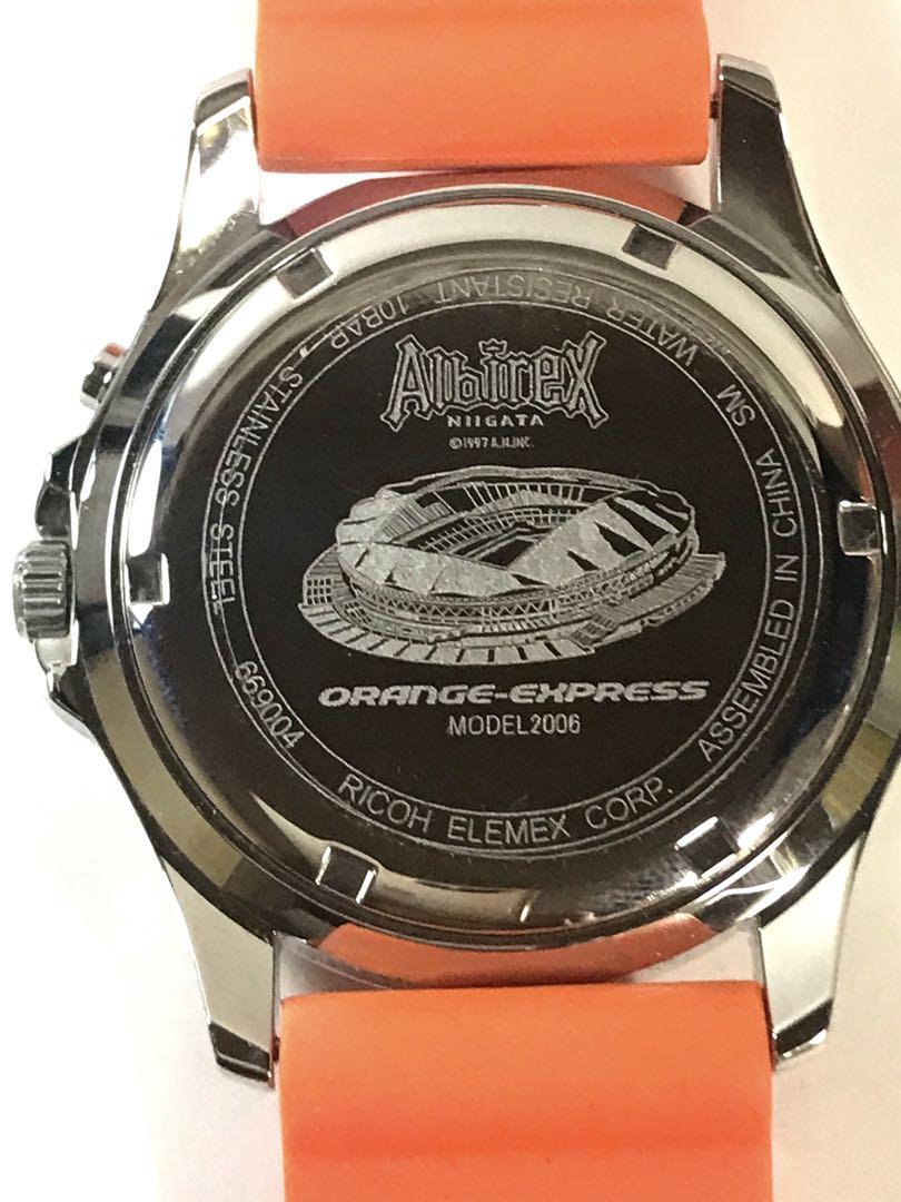 記念グッズ サッカーJ2リーグアルビレックス新潟×リコーエレメックス 売れ筋希少 サッカーJ2リーグアルビレックス新潟×リコーエレメックス 充電式クォーツ腕時計 記念グッズ