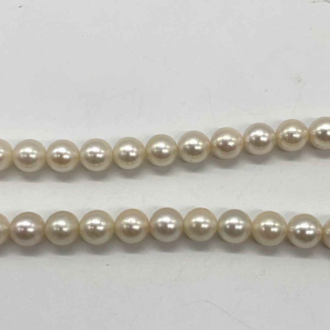 美品✨リアルパールネックレス ホワイト 本真珠 silver刻印 8.5mm前後