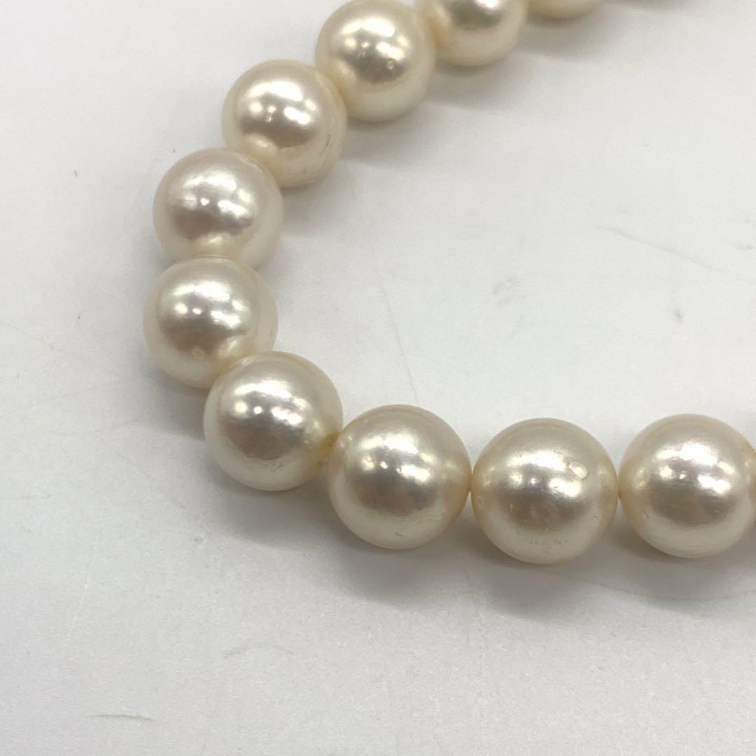美品✨リアルパールネックレス ホワイト 本真珠 silver刻印 8.5mm前後