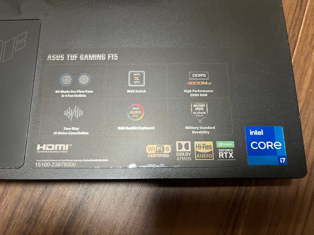 ゲーミングノートPC TUF Gaming F15 FX507ZM ゲーミングノートPC TUF Gaming F15 FX507ZM