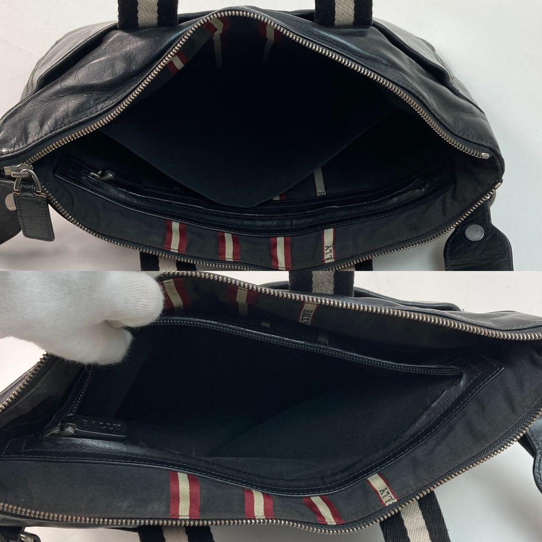 【美品・A4・2way】BALLY トートバッグ 黒 レザー 肩掛け ビジネス