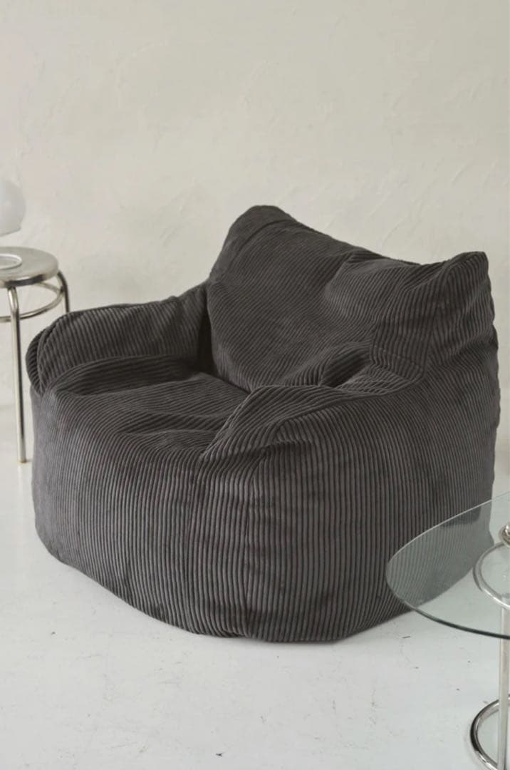 LOOSY コーデュロイ ビーンバッグソファ チャコールグレー目立った傷や汚れなし TALLINNNEXPO_COM