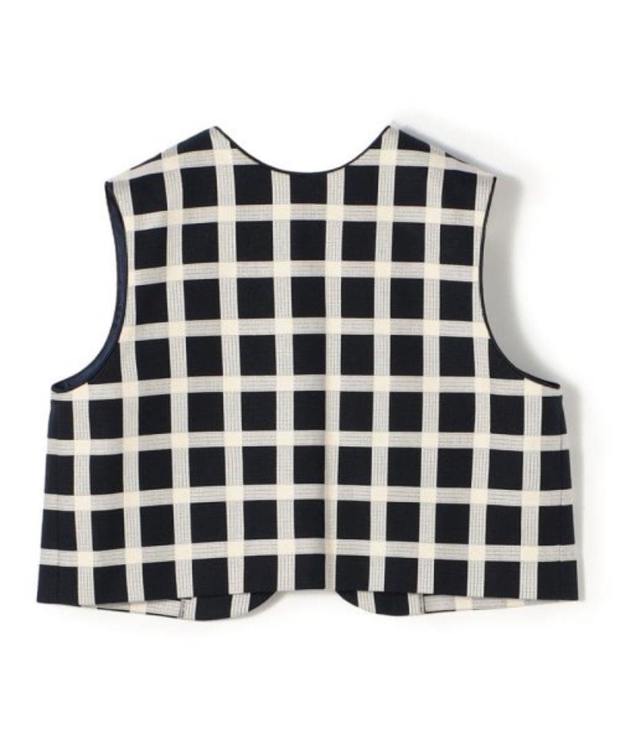 美品 トゥモローランドコレクション ドビータッターチェック フロンタブルジレ